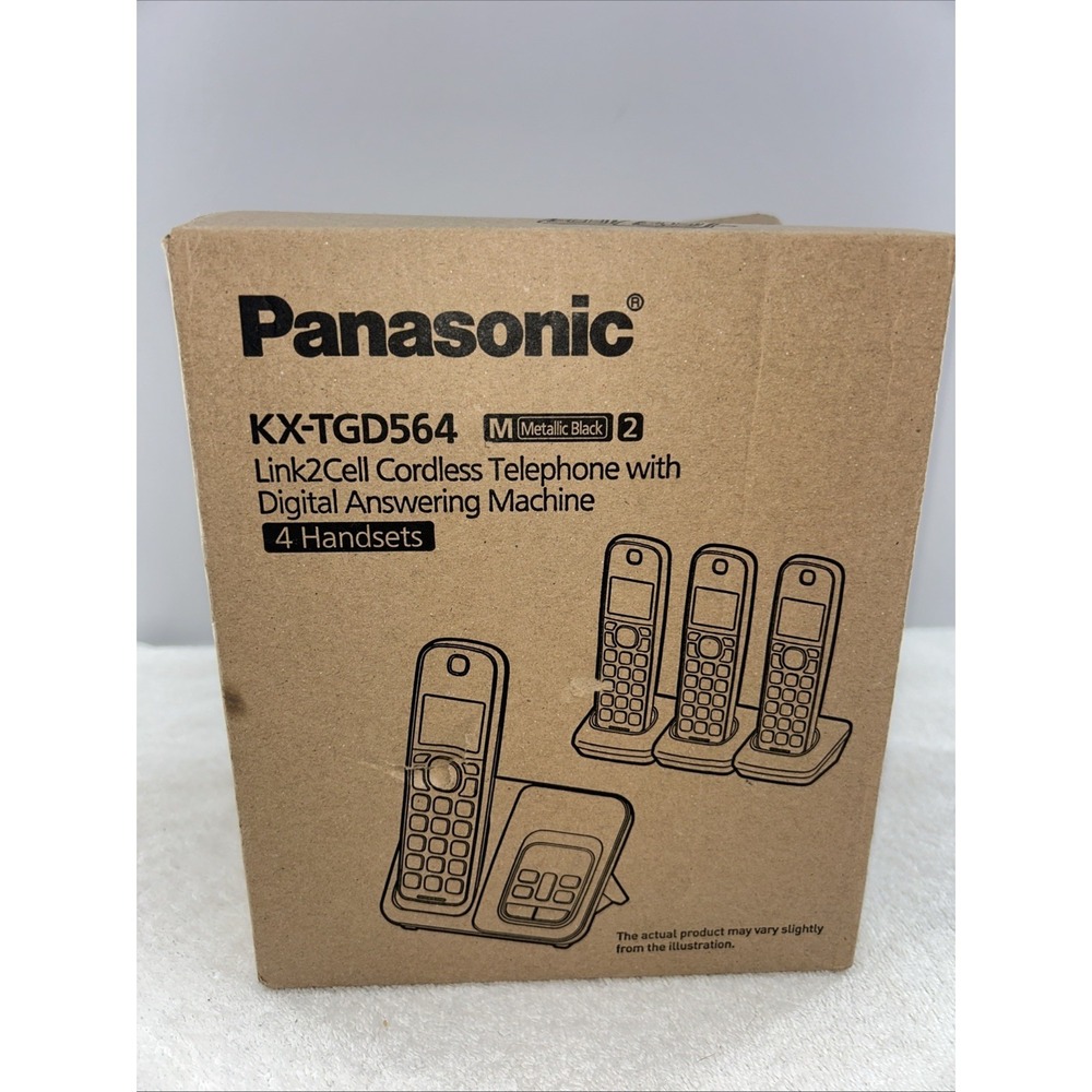 Panasonic KX-TGD564M Single Line DECT 6.0 Cordless Phone 4 Handsets Open Box